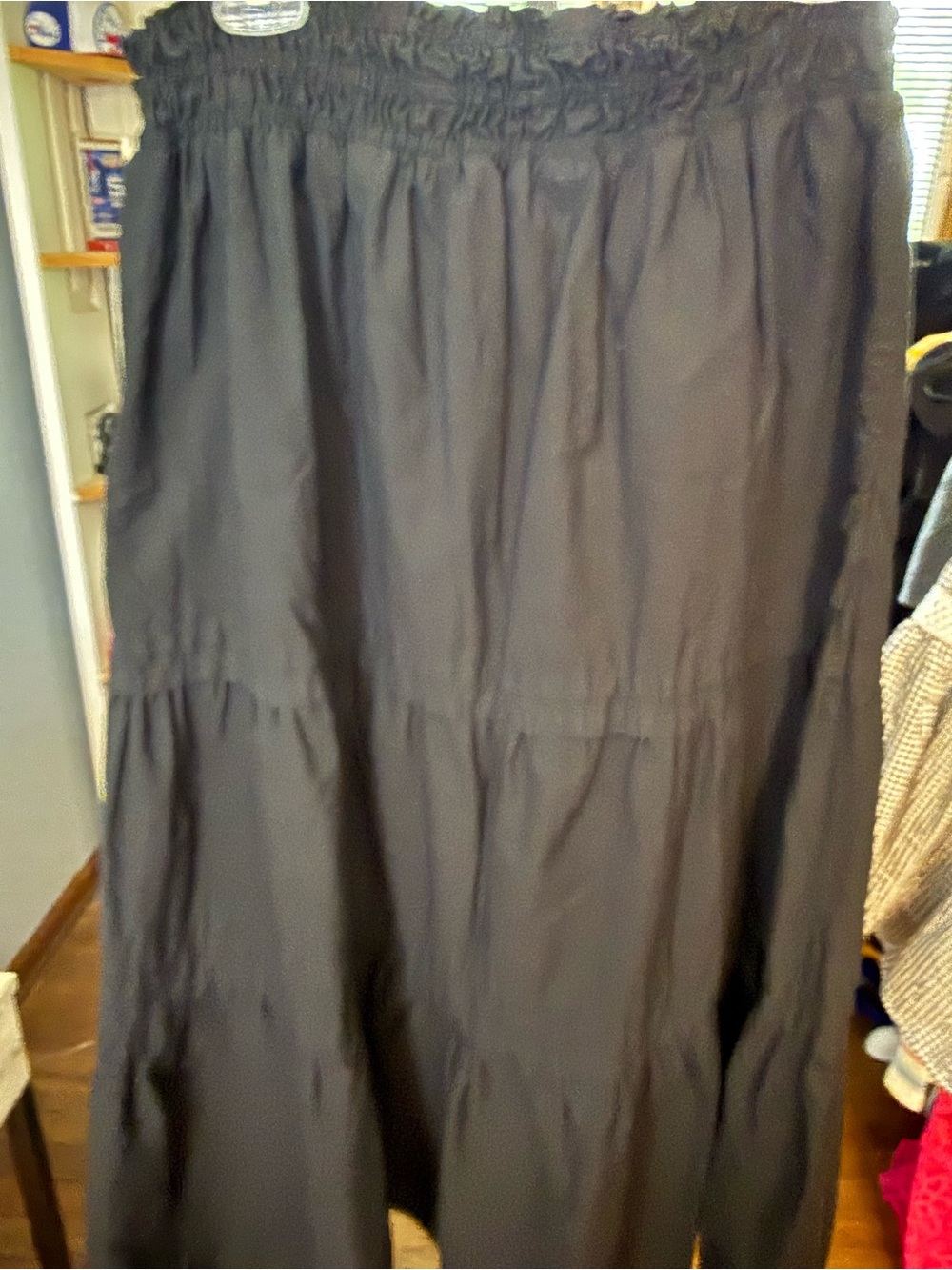 Anthropologie Black Smocked-Waist Tiered Maxi Skirt - Picture 1 of 5